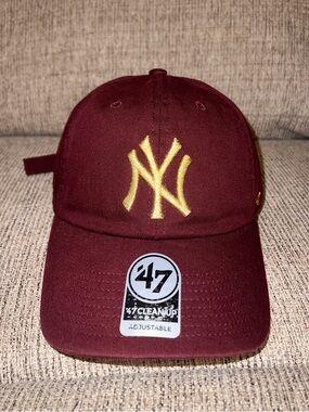 47 Maroon Cap with Gold NY Embroidered Logo